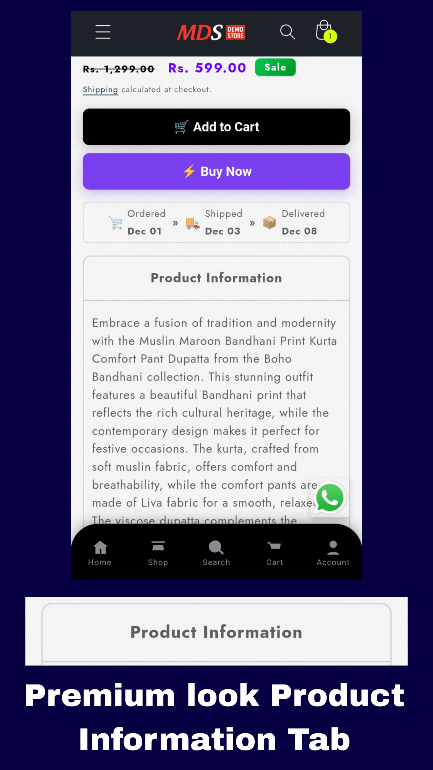 Product Description Tab