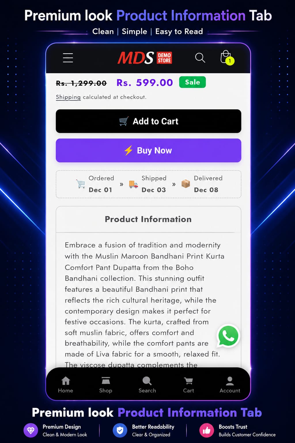 Product Description Tab