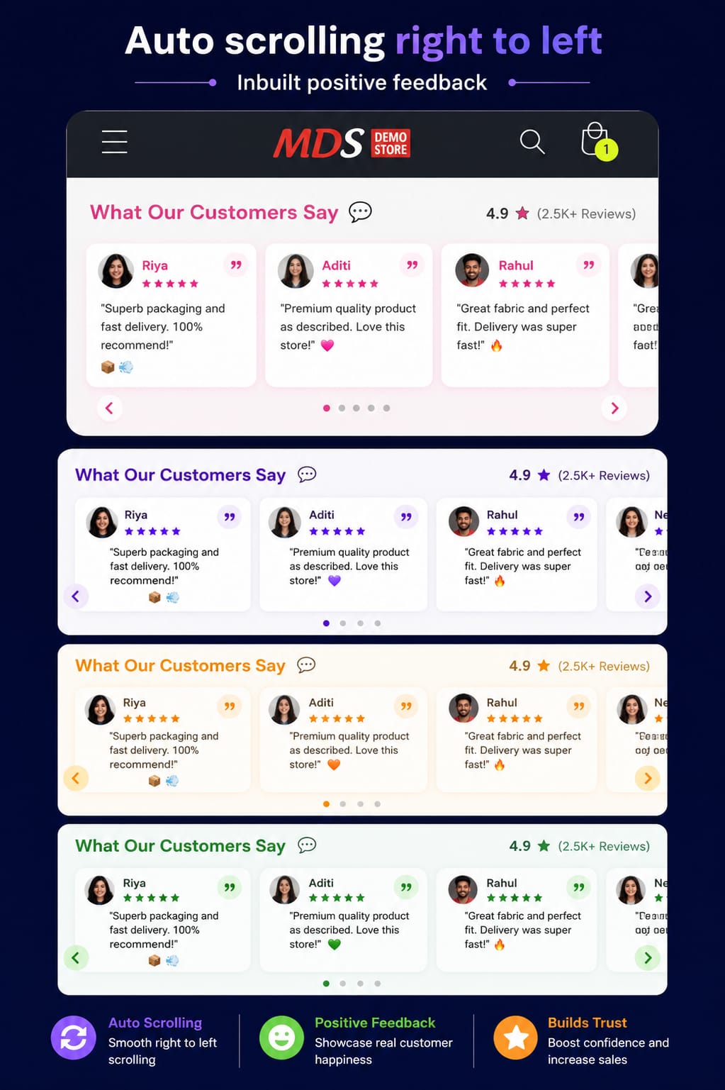 Fake What our customer says Widget